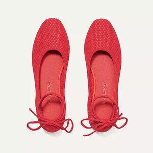 Rothy's The Square Wrap Ballet Flats 'Jasper' - Coral Red - Sz 6.5